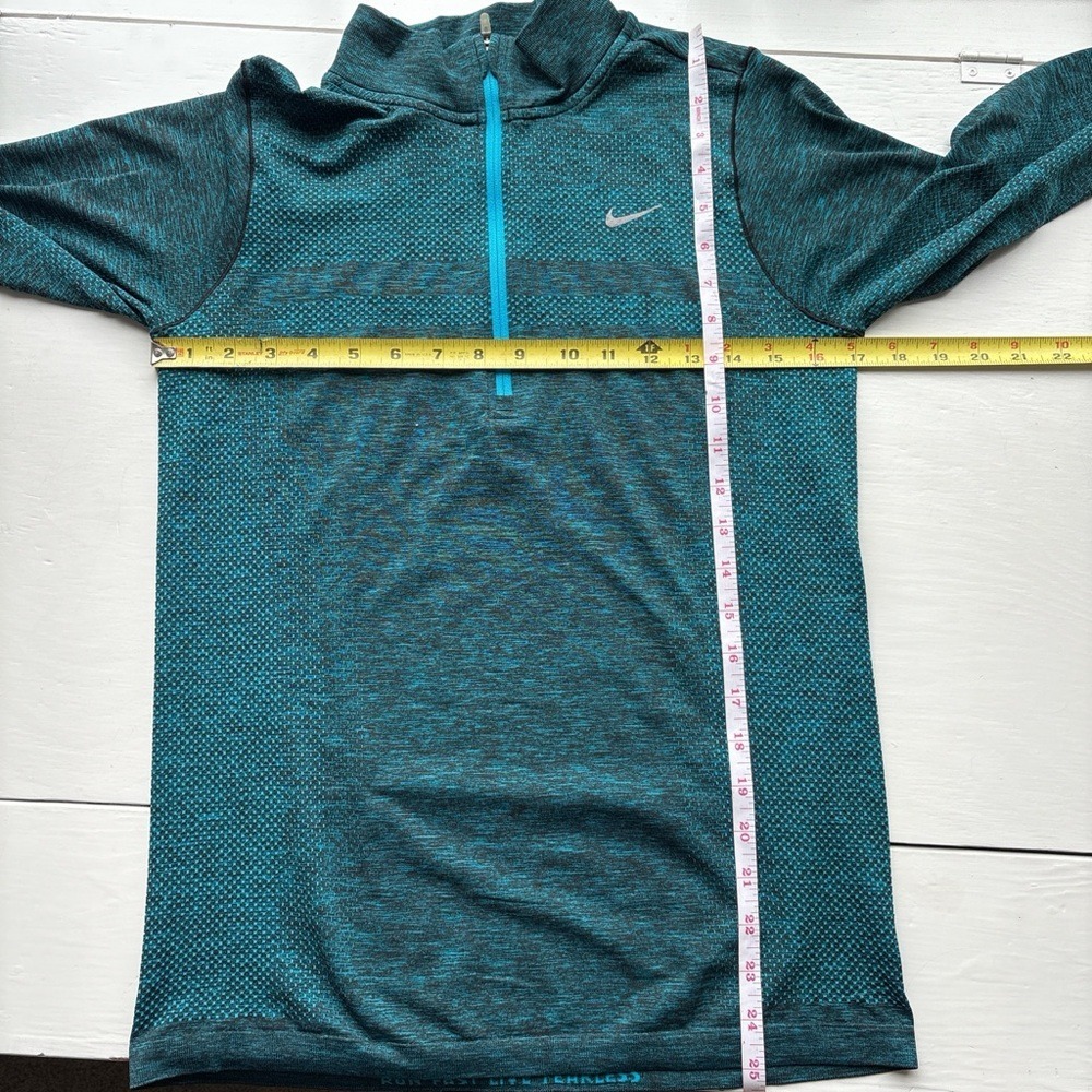 Women's Nike Long Sleeve Element Dri Fit Quarter Zip Thumbholes Teal Shirt M - Picture 5 of 6